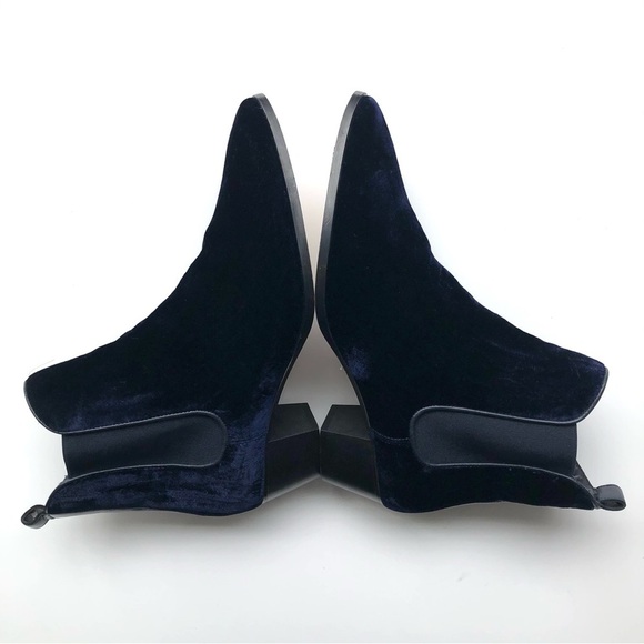 L.K. Bennett Becky Navy Velvet Ankle Boots - Picture 8 of 16